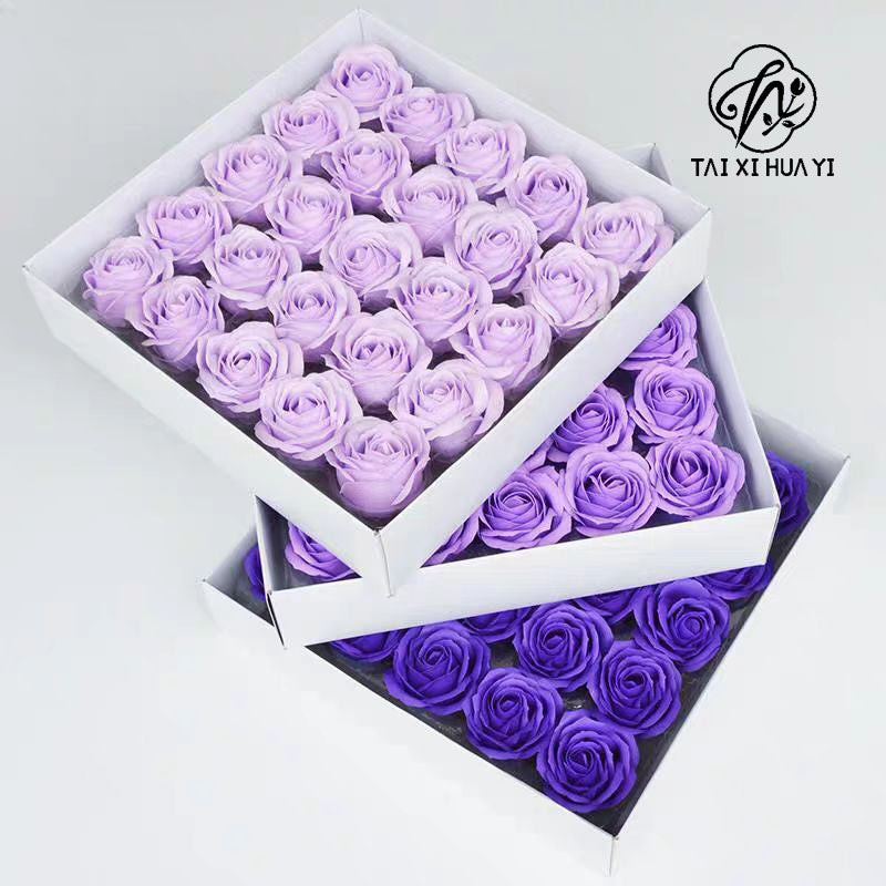 Artificial flower five-layer rose soap flower large flower head soap flower gift box bouquet flower shop festival supplies manufacturer wholesale รูปสินค้าหลัก