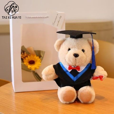 Dr. Bear doll bachelor suit teddy bear doll school gift plush toy graduation season gift bear