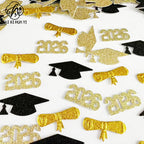 Graduation hat PhD hat 2026 confetti gold black graduation party decoration decoration graduation ceremony decoration supplies