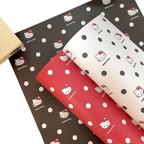 Polka dot Hello Kitty thickened wrapping paper modeling paper 157g kraft paper flower bouquet bag flower paper handmade floral materials