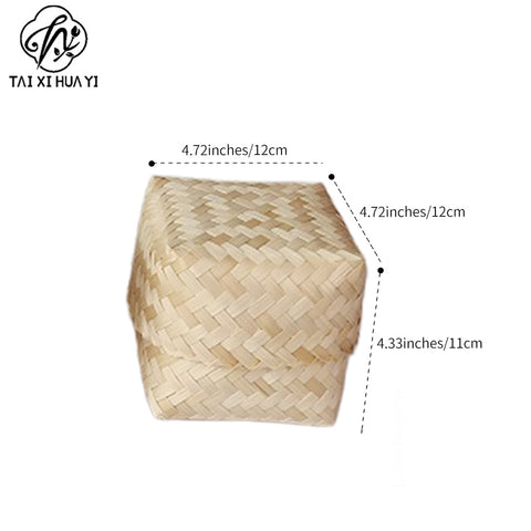 Factory bamboo weaving gift boxes, bamboo boxes, wedding candy boxes, candy baskets, souvenir gift packaging boxes, folk crafts, covered bamboo