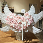 Internet celebrity feather explosion winged angel wings cone bouquet decoration advanced floral handmade DIY material