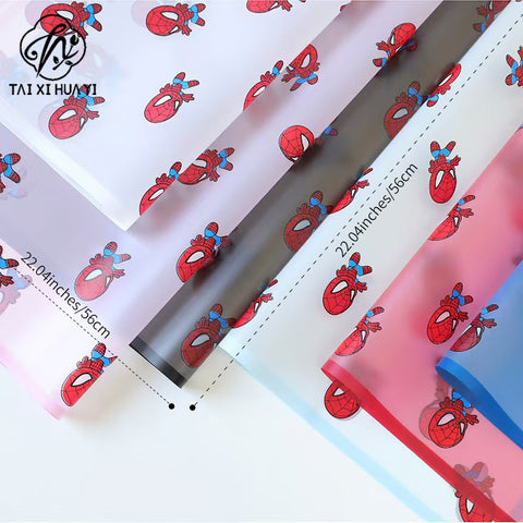 Cartoon Children's Series Waterproof Flower Wrapping Paper Spider-Man Bag Flower Paper Bouquet Packaging Materials Florist Materials
