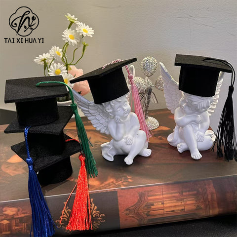 Graduation Season Students Mini Doctor Hat Cake Decorative Ornament Bachelor's Uniform High School Entrance Examination Graduation Ceremony Tassel Hat