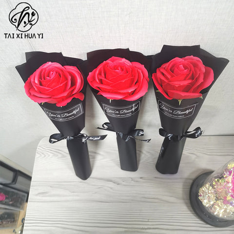 Soap flower five-layer soap rose head Valentine's Day DIY bouquet gift box packaging material simulation head high simulation