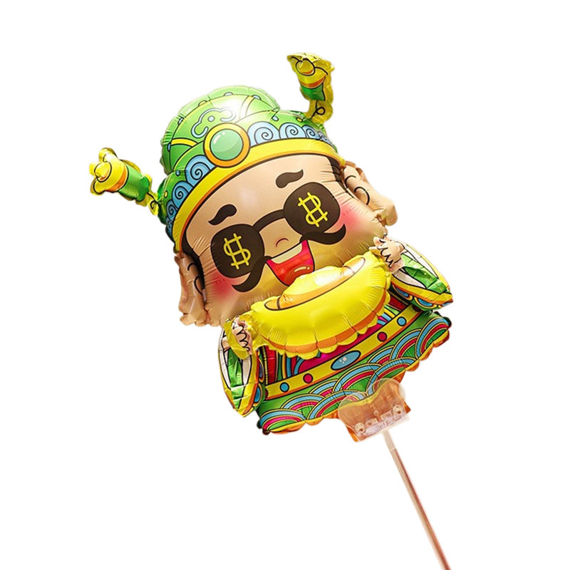 The new God of Wealth large clip balloon All the best cartoon aluminum film clip balloon stall good things recommended