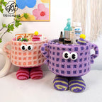 Dopamine woven storage basket desktop living room entrance ornament large capacity small monster snacks doll storage basket