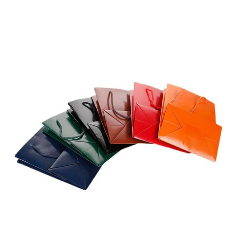 Solid color glossy universal gift packaging tote bag tea bag kraft paper tote bag watch box paper bag jewelry bag