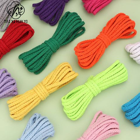 Spot 5mm colored eight-strand cotton rope, handmade DIY woven hemp rope, drawstring, trouser belt binding rope, hollow 8-strand cotton rope
