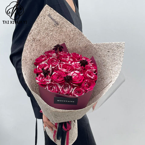 Internet celebrity handmade cloud hemp paper random pattern bark paper autumn and winter retro premium feeling bag flower paper thickened art paper wholesale