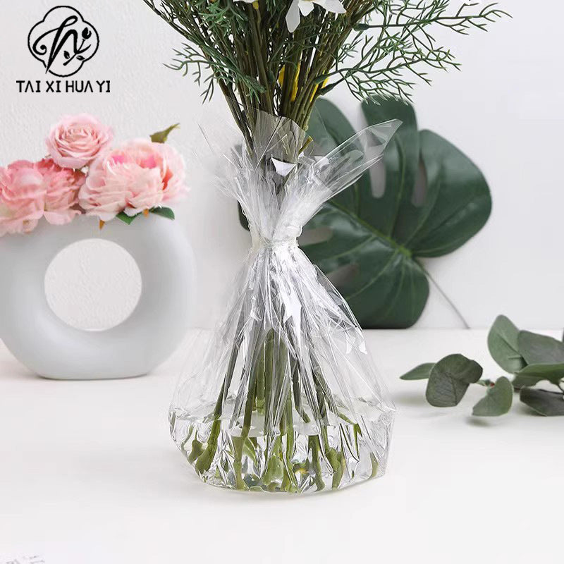 Fresh flower wrapping paper, fully transparent cellophane, 50 sheets, plastic paper, waterproof paper, flower wrapping paper, bouquet paper รูปสินค้ารอง