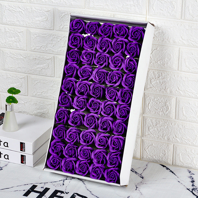 Valentine's Day gift simulated rose gift box with base three-layer soap flower handmade material package soap flower wholesale