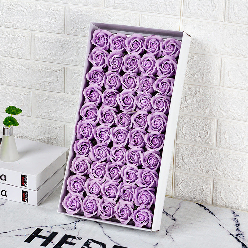 Valentine's Day gift simulated rose gift box with base three-layer soap flower handmade material package soap flower wholesale
