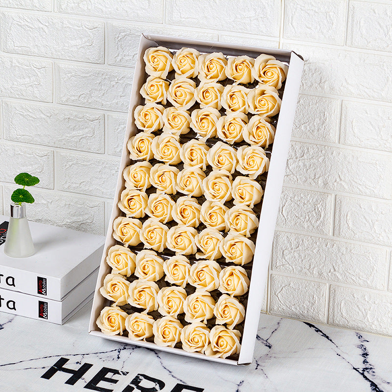 Valentine's Day gift simulated rose gift box with base three-layer soap flower handmade material package soap flower wholesale