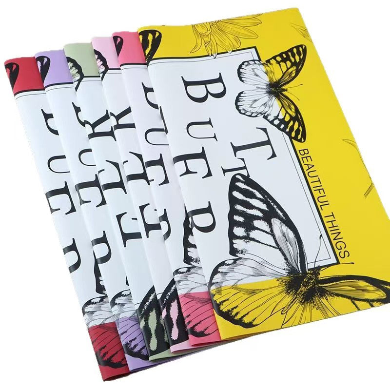 New waterproof retro dreamy butterfly floral wrapping paper - bopp thickened pearlescent film, available in multiple colors รูปสินค้าหลัก