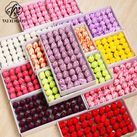 New product simulation tulip flower head soap flower mother's day send mother arrangement flower accessories handmade materials