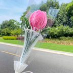 Handmade Artificial Polyester Tulip Pipe Twist Bar Weaving Bouquet Creative for Wedding Christmas and Mother's Day Gift