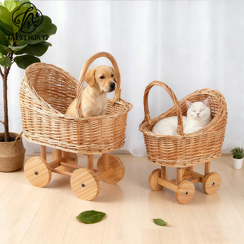 New rattan flower basket baby stroller flower basket flower arrangement flower decoration handmade DIY fruit basket materials