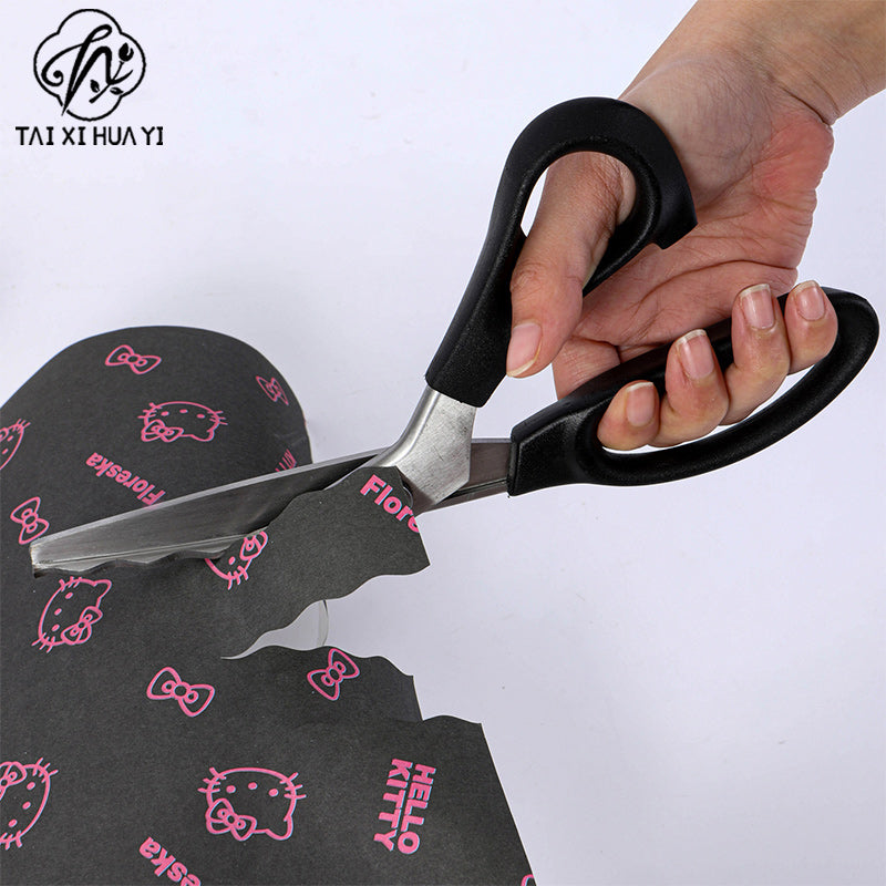 Tooth cloth scissors triangular dog teeth serrated tailor scissors handmade lace scissors arc wave scissors thread serrated scissors รูปสินค้ารอง