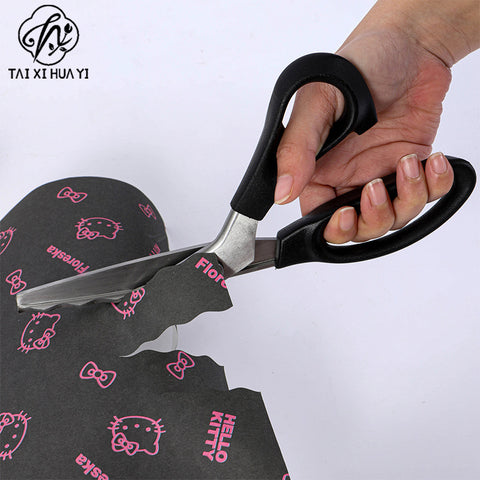 Tooth cloth scissors triangular dog teeth serrated tailor scissors handmade lace scissors arc wave scissors thread serrated scissors