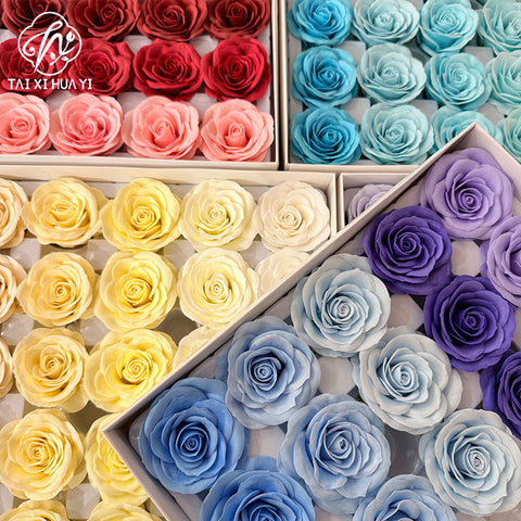 New Manta Rose Soap Flower Seven Layer Roll Core Wave Lace Simulation Flower DIY Flower Shop Packaging Materials