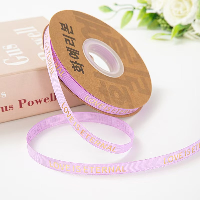 Valentine's Day flower shop floral supplies English threaded ribbon DIY bouquet ribbon material spot wholesale