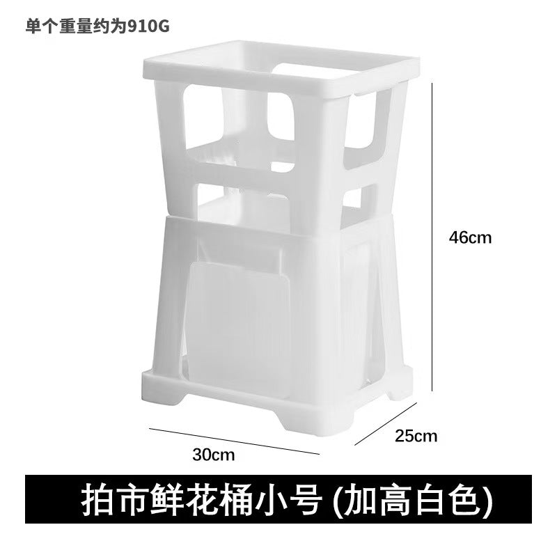 Plastic 6L Durable Drop Resistant Hydroponics Flower Arrangement Container Drainage Hole Long Pole Garden Home Use Wholesale