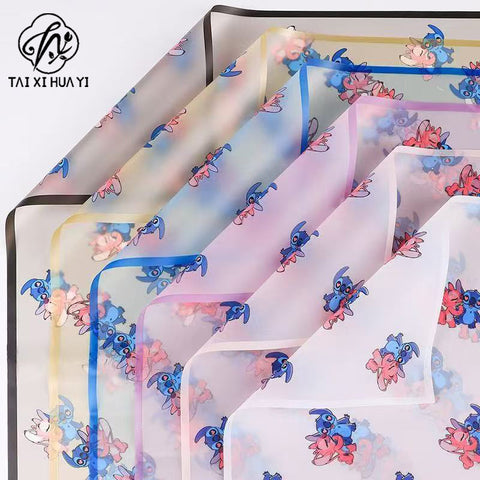 Floral Materials Stitch Cute Cartoon Bouquet Wrapping Paper Mist Paper Waterproof Bouquet Gift Wrapping Florist Supplies