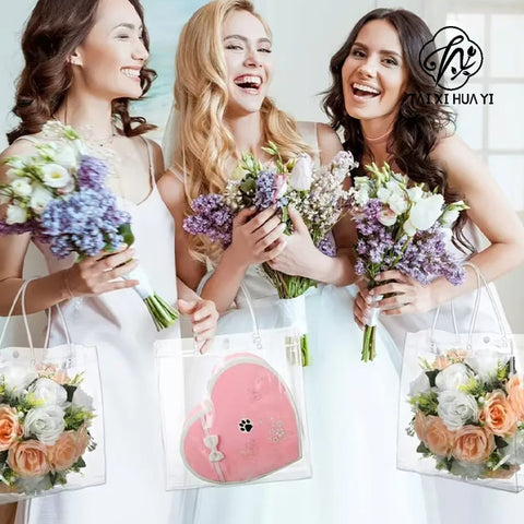 Environmentally Transparent PVC Wedding Gift Box Waterproof Transparent Bridesmaid Gift Bag Paper Box