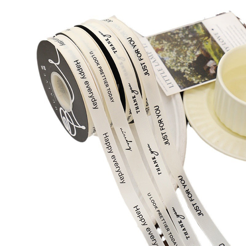 ins style English ribbed belt 1.5cm ribbon bow bouquet baking cake size 45 floral packaging ribbon