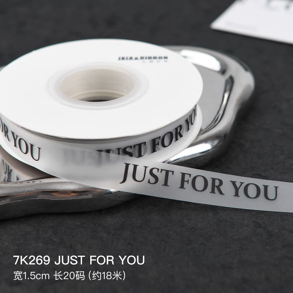 Polyester Matte Clear Printed Grosgrain Satin Ribbon Transparent Bouquet Wrapping Wedding Christmas