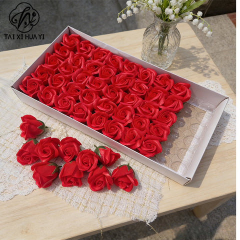 Valentine's Day gift simulated rose gift box with base three-layer soap flower handmade material package soap flower wholesale