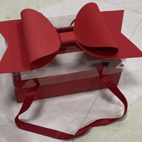 Eco-Friendly Recyclable Kraft Paper Flat Fruit and Flower Gift Box with Bow Valentine's Day Rose Box Handheld Flower Cake Box