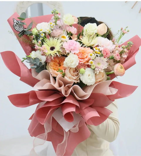 Fresh Flower Packaging Paper Materials Valentine's Day Kafen Paper Waterproof Eco-Friendly Recyclable 58x58cm Three-dimensional