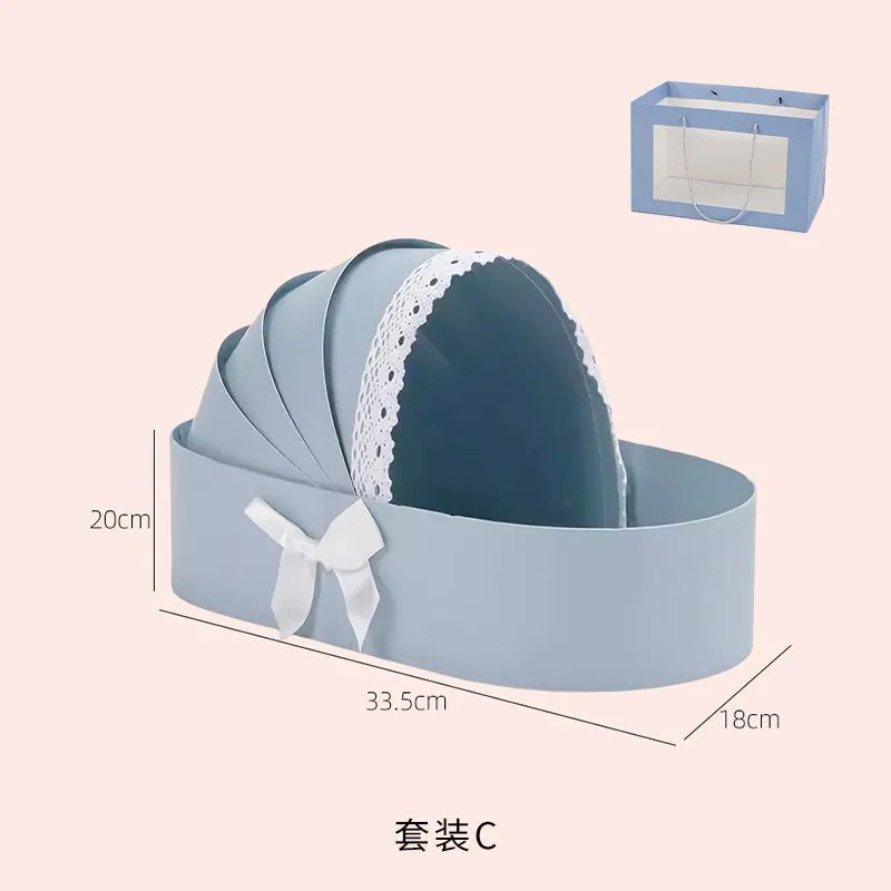 Cradle Flower Box Egg Postpartum Hand Gift Box Flower Basket Flower Bouquet Packaging Box