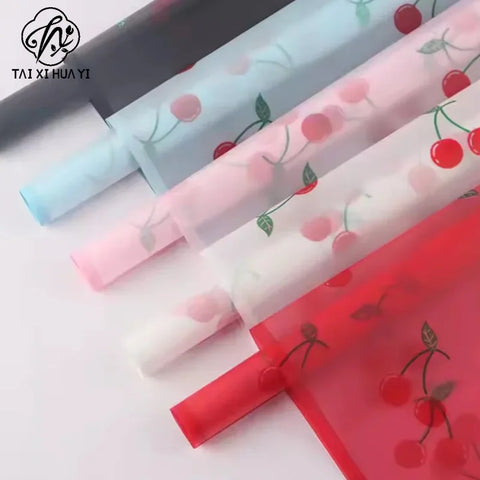 Cherry Flower DIY Handmade Bouquet Packaging Paper Korean Su Plastic Single Side Coated Semi Transparent