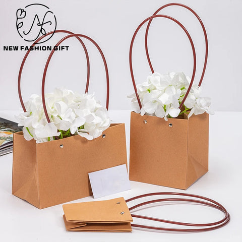 Portable & Reusable Waterproof Paper Tube for Fresh Flower Arrangements DIY Rose Bouquet Packaging Boxes Flower Art
