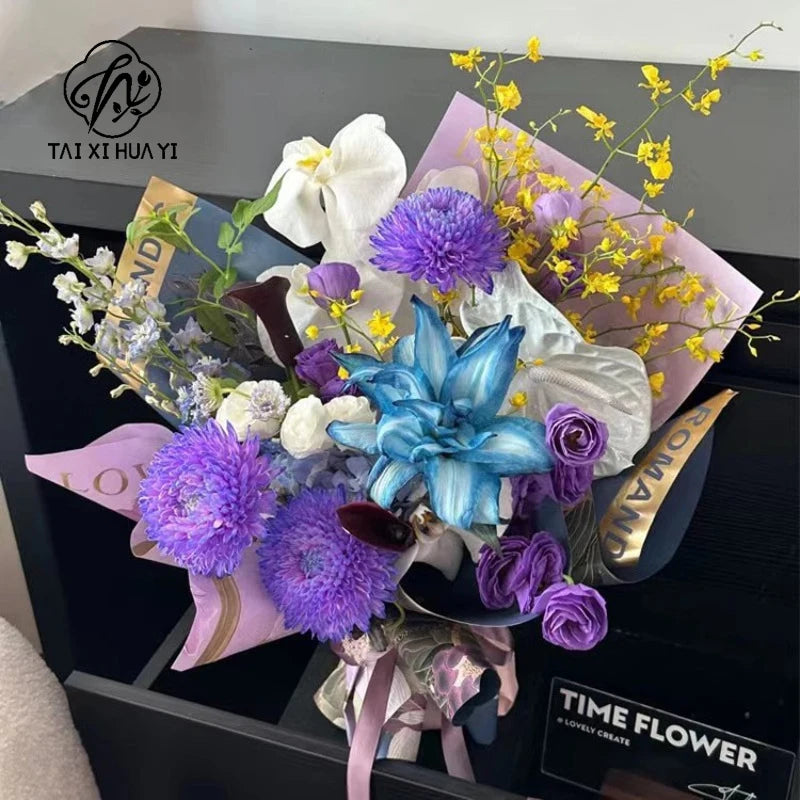 Fauvism Flower Wrapping Paper Floral Texture Water-proof Eco-Friendly Kraft Paper for Hot Stamping Arrangements Single Side