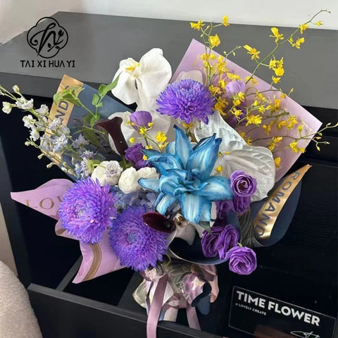 Fauvism Flower Wrapping Paper Floral Texture Water-proof Eco-Friendly Kraft Paper for Hot Stamping Arrangements Single Side
