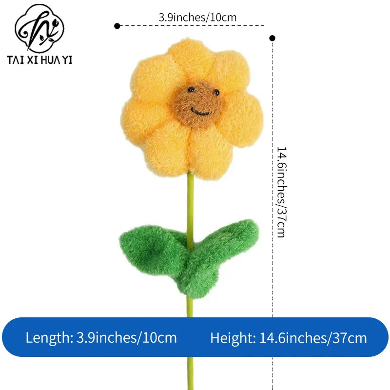 Teacher's Day Single Sunflower Plush Doll Bouquet-Smile Design DIY Floral Craft Supplies for Festival Gift Guangdong China