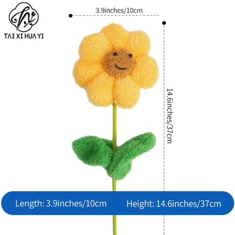 Teacher's Day Single Sunflower Plush Doll Bouquet-Smile Design DIY Floral Craft Supplies for Festival Gift Guangdong China