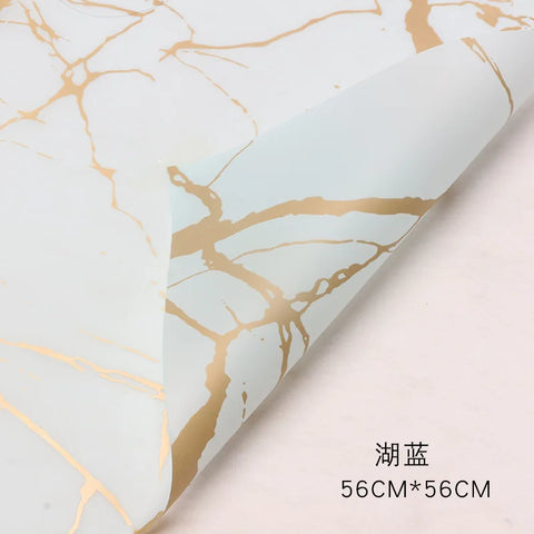 Snow White Flower Packaging Paper Single-Sided Coated OPP Waterproof Plastic with English Newspaper Design