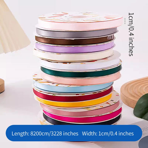 0.6cm Ribbon Flower Bow for DIY Packaging DIY Bow Bouquet for Wedding or Christmas Valentine's Day Ribbon