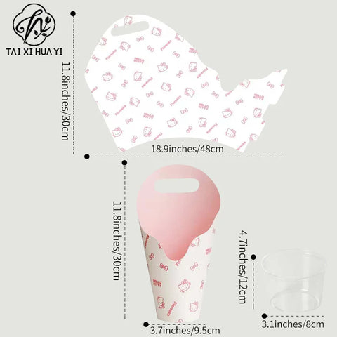 New Flowery Brand Recyclable Oil-Painted Handheld Ice Cream Shaped Stamping Paperboard Liner Customizable Gift Craft Box