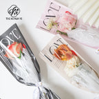 Mothers Day Gift Idea Clear Kraft Paper Flower Sleeves for Single Rose Soft PP Stretch Film Wrap