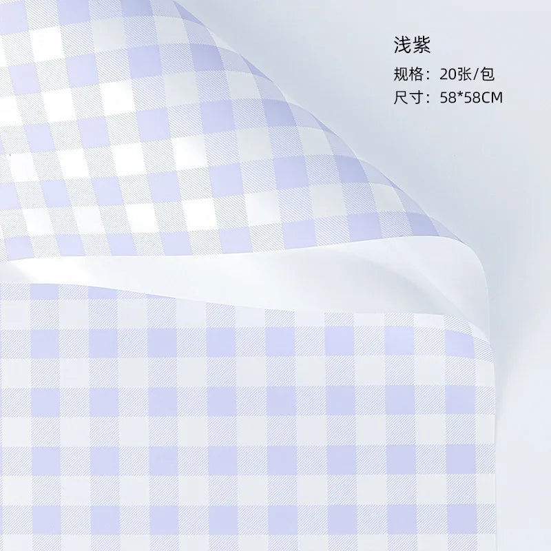 Waterproof Summer Plaid Wrapping Paper Korean Version Floral Arrangement Flower Packaging Materials Popular for Flower Shops