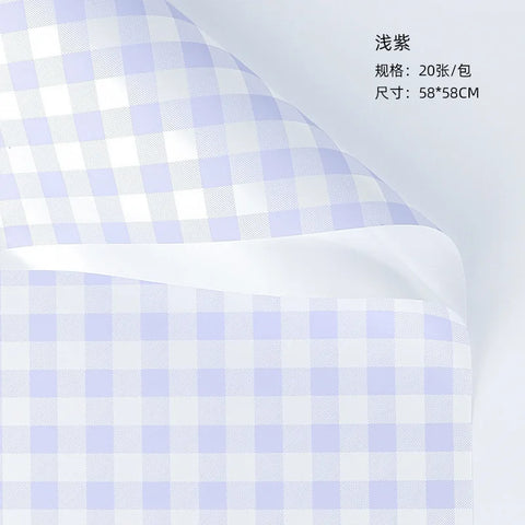 Waterproof Summer Plaid Wrapping Paper Korean Version Floral Arrangement Flower Packaging Materials Popular for Flower Shops