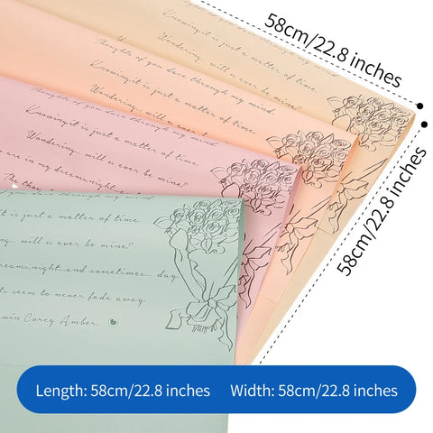 Vintage Waterproof Bouquet Flower Wrapping Paper PE Made From Premium Plastic Paper Material for Gift Wrapping