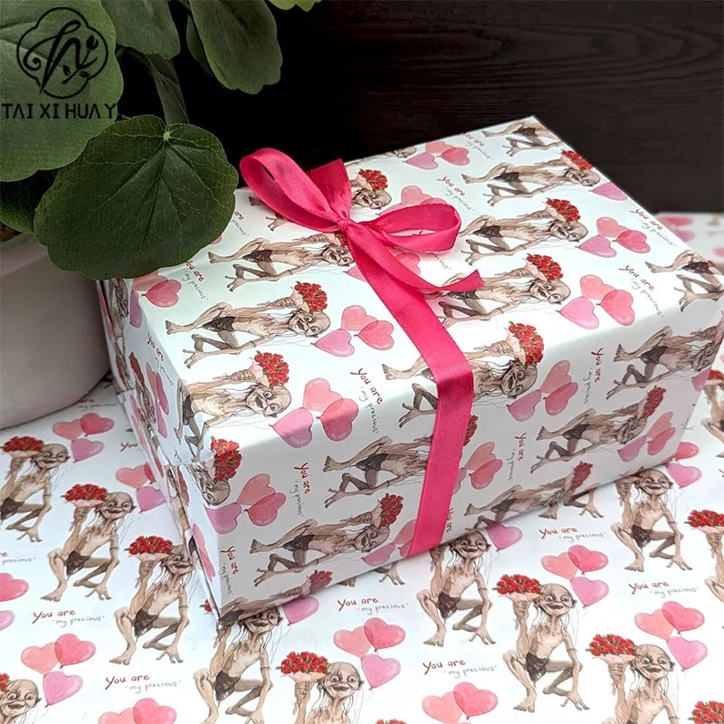 Custom Printed Eco-Friendly Craft Paper Smeagol Gollum Wrapping Paper Personalized 'You Are My Precious' Valentine Gift Wrap