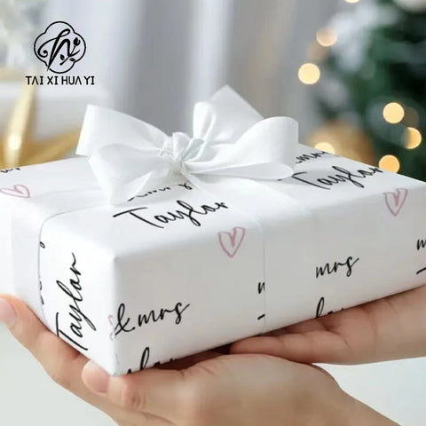 Customized White Art Paper Gift Wrapping for Shoes and Clothing Eco-friendly & Waterproof